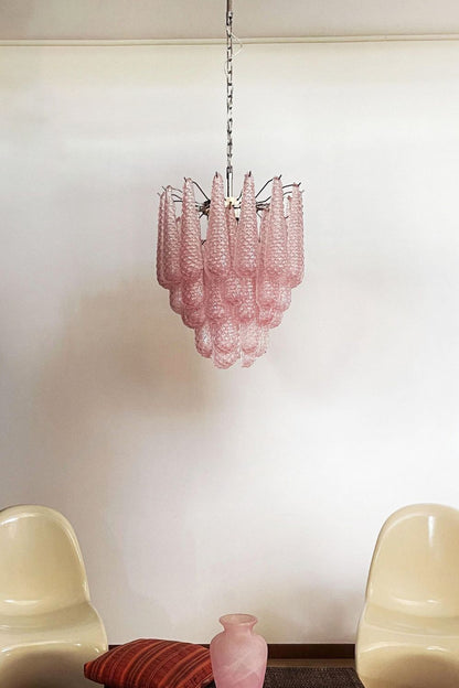 Pink Art Glass Teardrop Chandelier - view 10 | everlamps