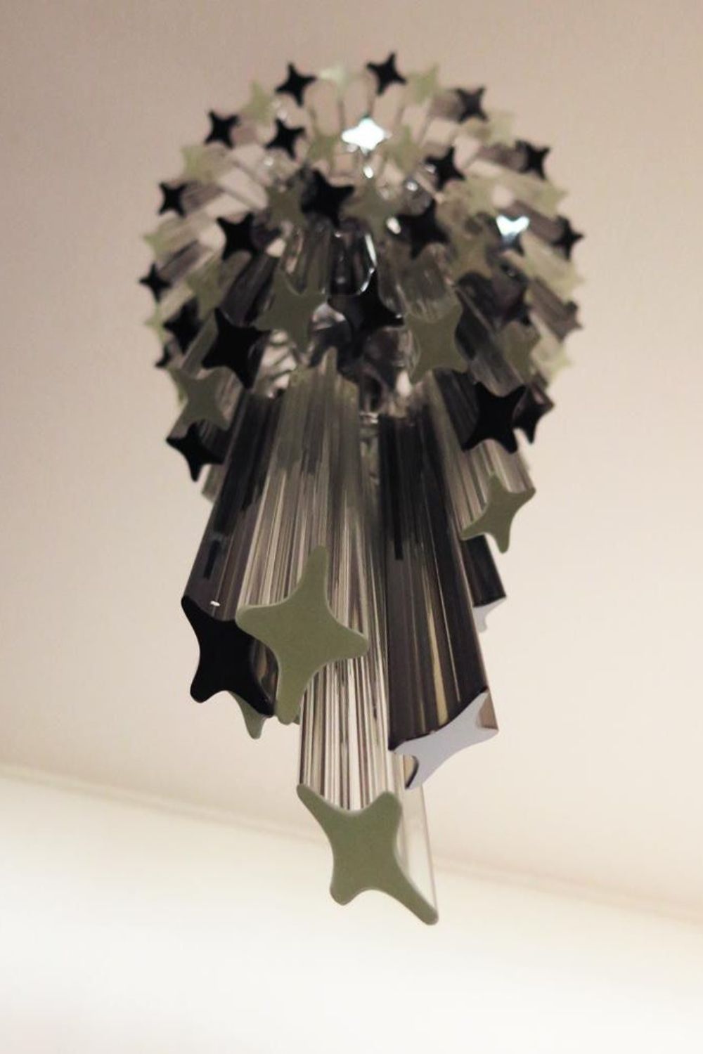1983 Smoked Glass Prism Chandelier - view 9 | everlamps