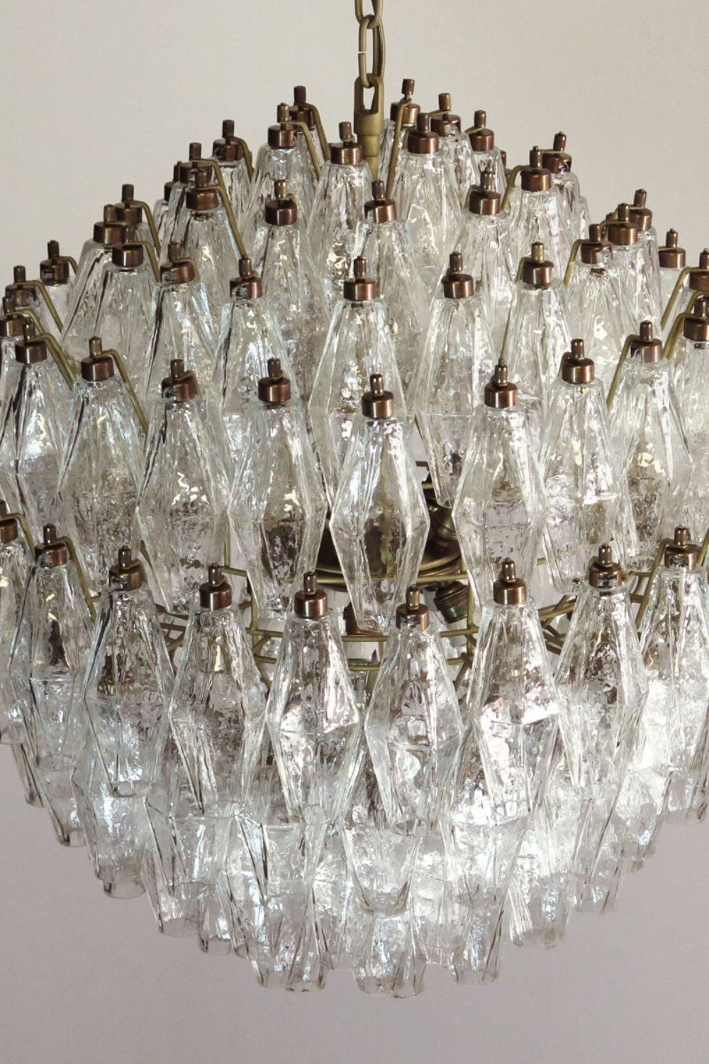 spherical Clear Art Polyhedron Glass Chandelier - view 8 | everlamps