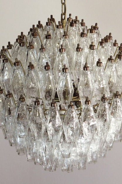 spherical Clear Art Polyhedron Glass Chandelier - view 8 | everlamps