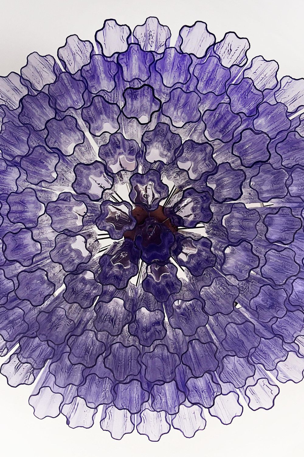 Italian Modernist Purple Art Glass Tube Chandelier - view 12 | everlamps