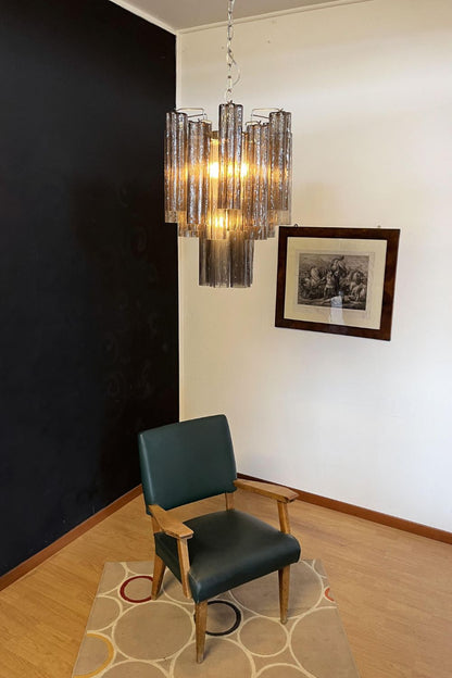 Vintage Smoked Glass Tube Chandelier - view 8 | everlamps