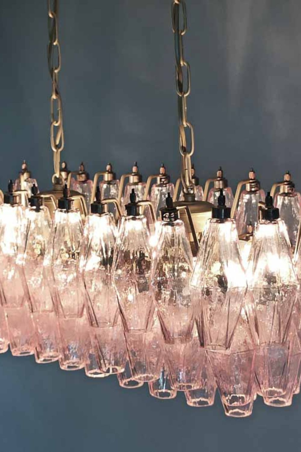 Art Poliedri Pink Glass Chandelier - view 10 | everlamps