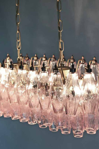Art Poliedri Pink Glass Chandelier - view 10 | everlamps