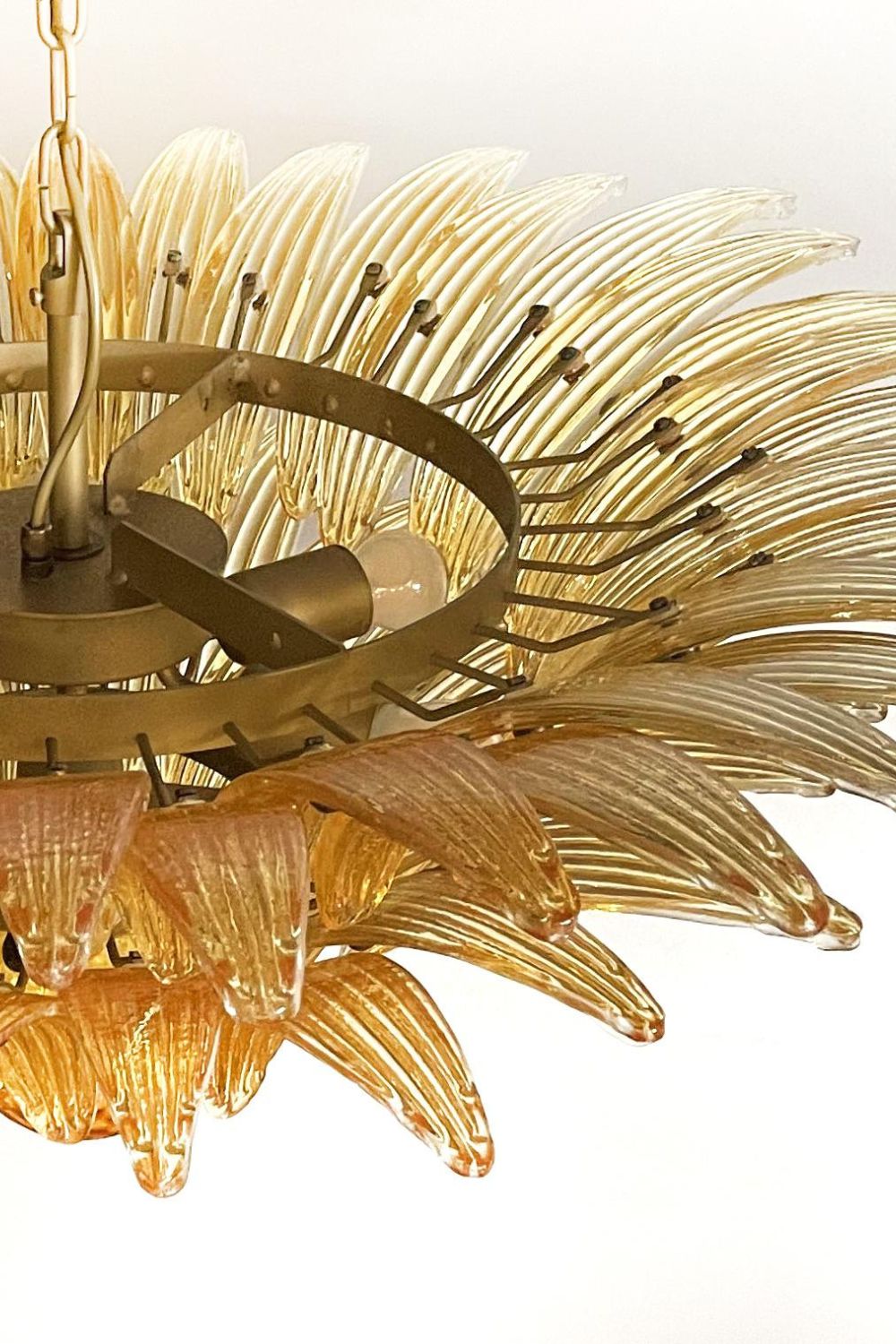 Amber Art Glass Palmette  Chandelier - view 12 | everlamps