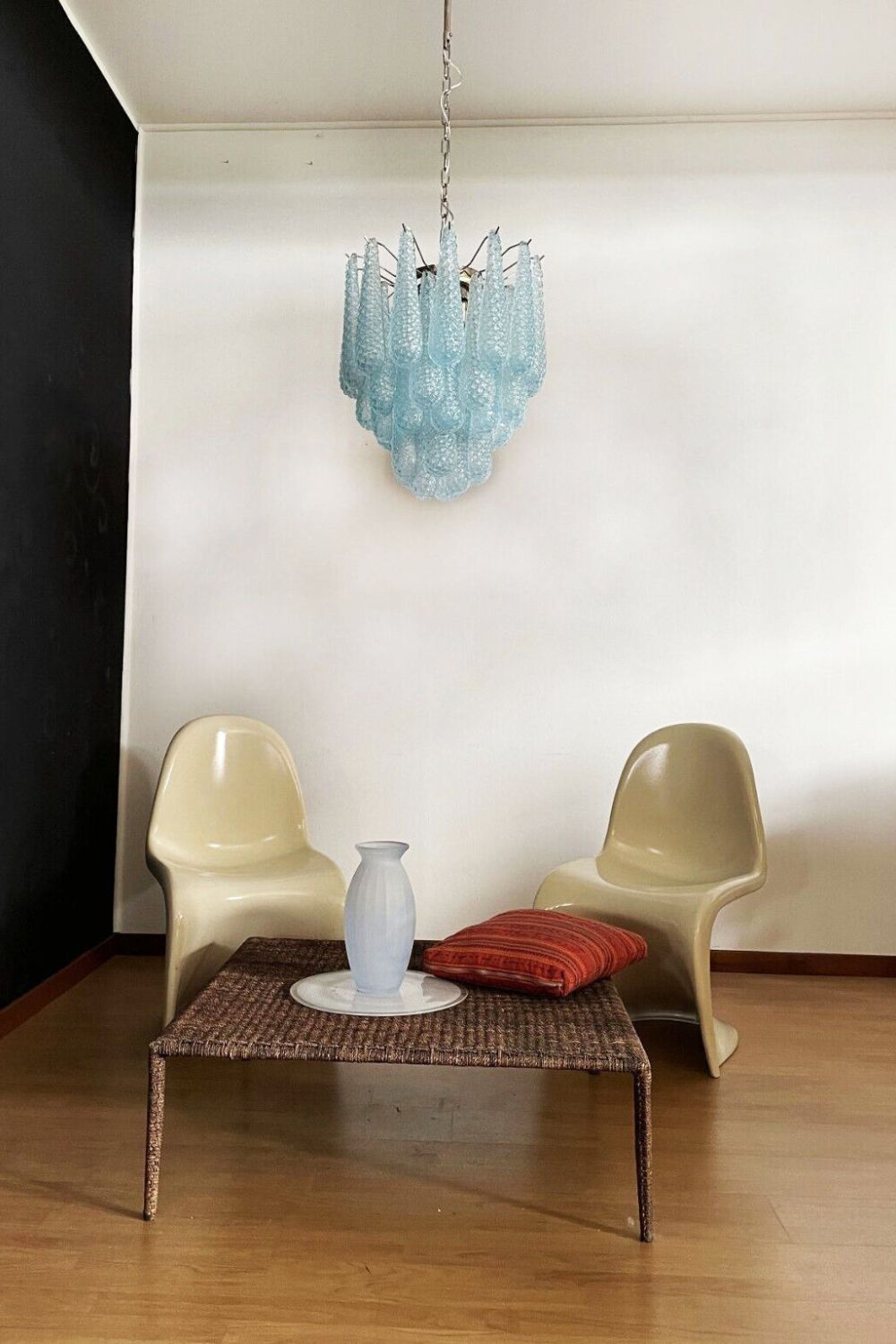 Vintage Italian Blue Art Teardrop Chandelier - view 2 | everlamps