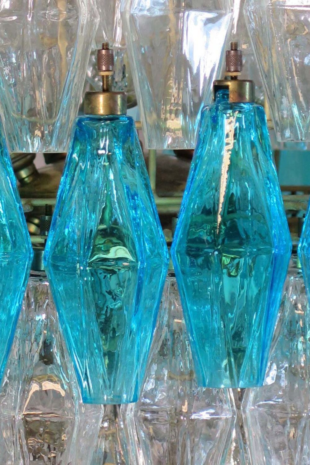 Blue and clear Art glass spherical chandelier - view 11 | everlamps