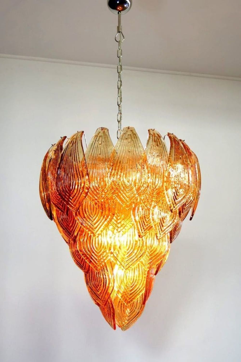 Art Style Amber Felci Glass Chandelier - view 4 | everlamps