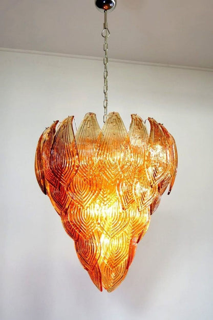 Art Style Amber Felci Glass Chandelier - view 4 | everlamps
