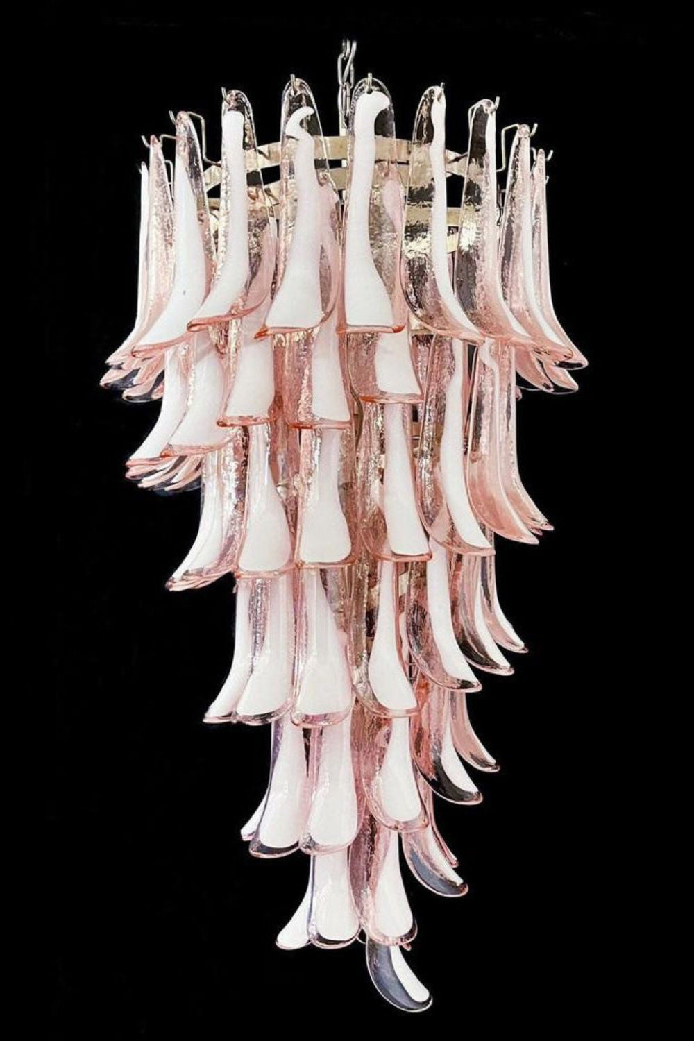 Italian Vintage Pink Spiral Art Chandelier - view 7 | everlamps