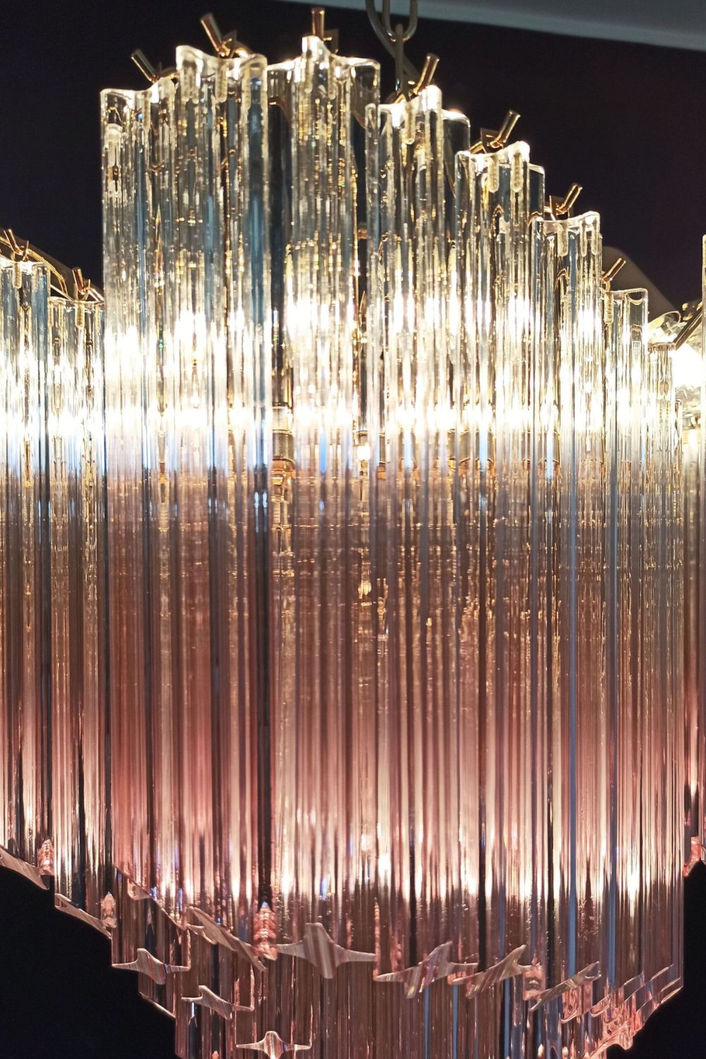 Vintage Pink Art Quadriedri Prism Chandelier - view 13 | everlamps