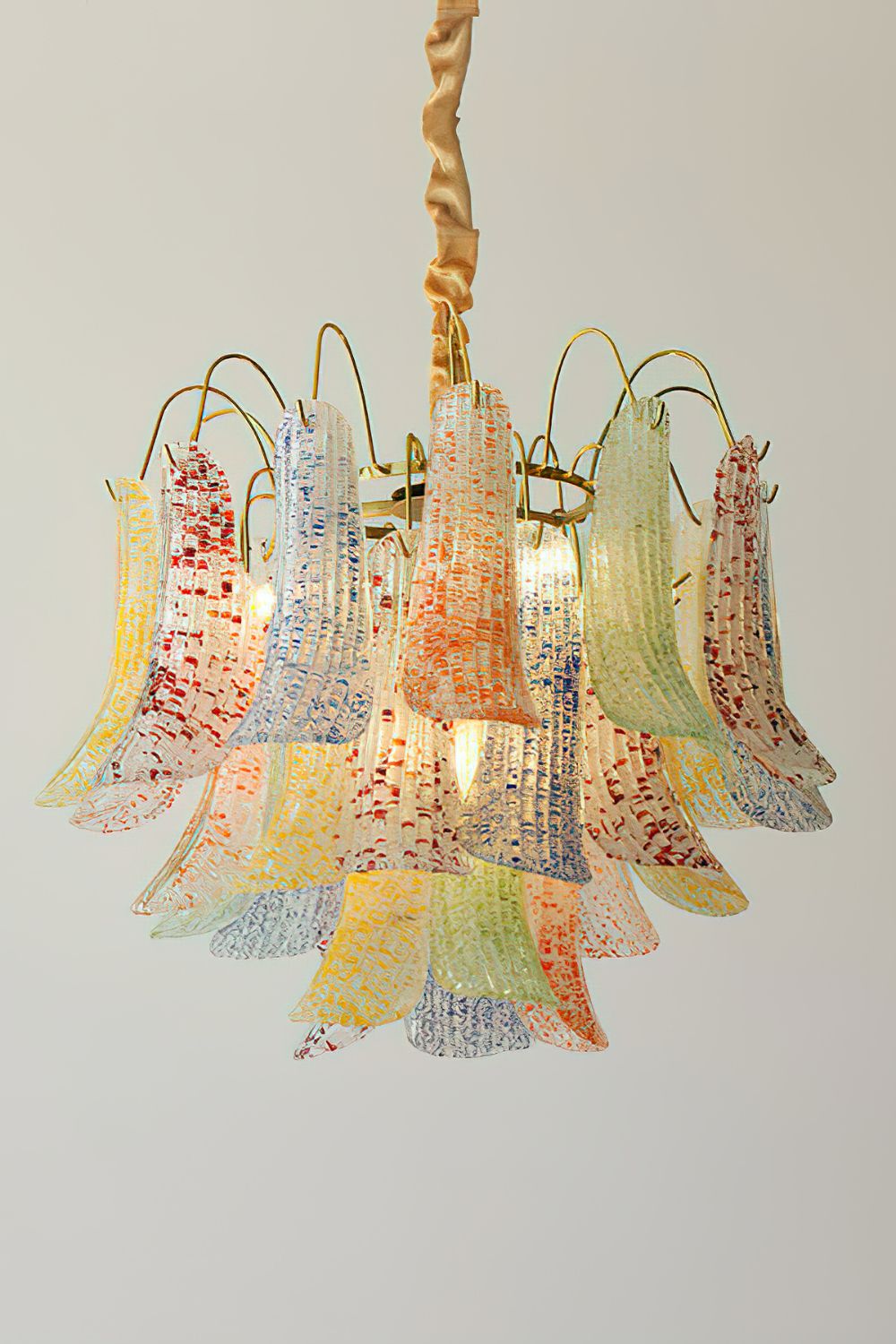 Mazzega Art Petal Stained Glass Chandelier - view 12 | everlamps