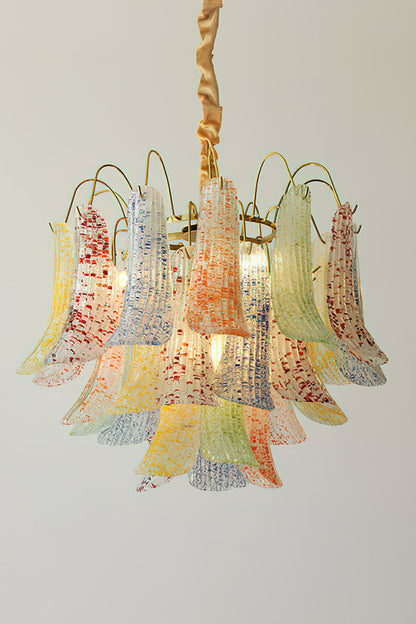 Mazzega Art Petal Stained Glass Chandelier - view 12 | everlamps