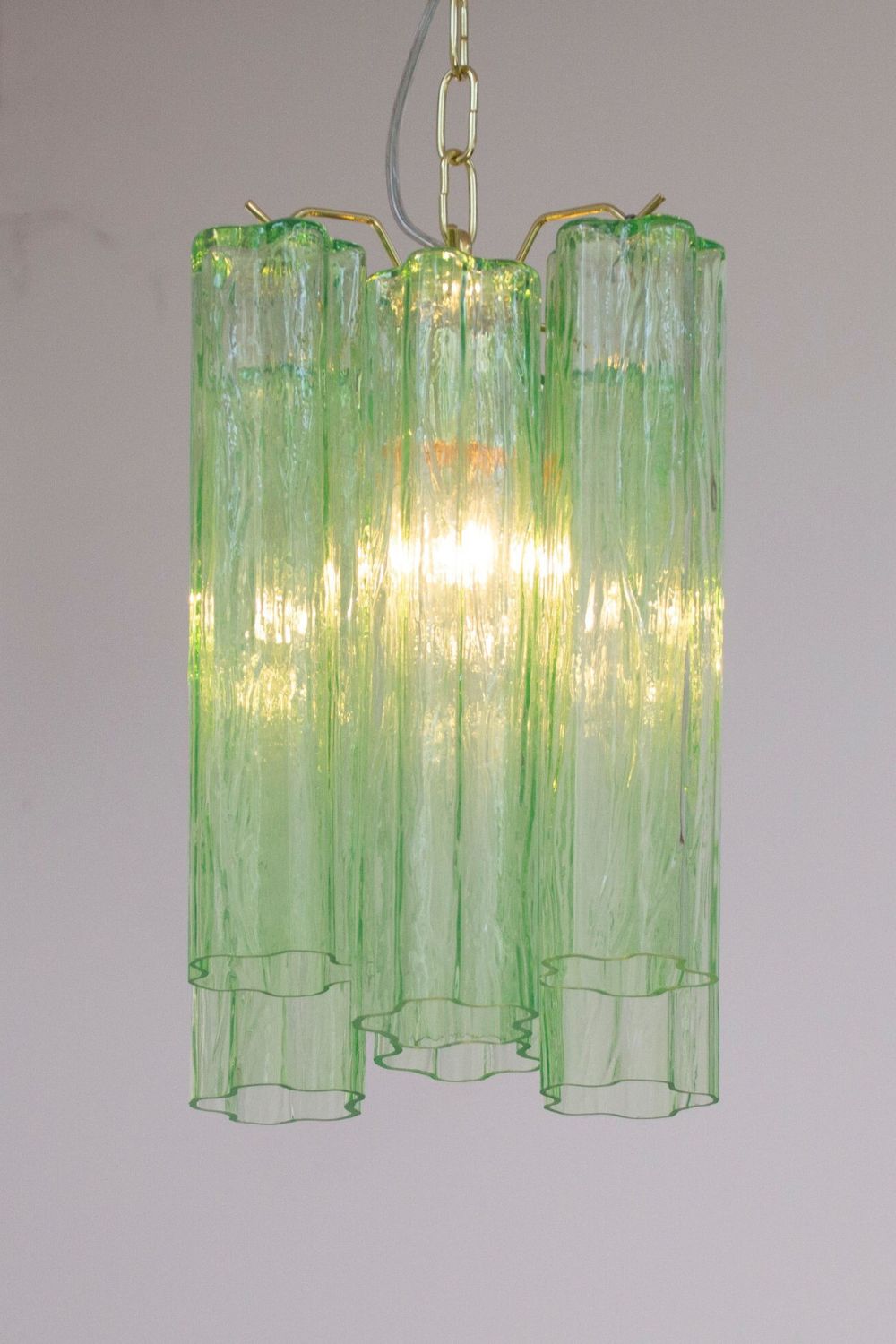 Italian Green Glass Tube Chandelier - view 8 | everlamps