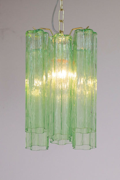 Italian Green Glass Tube Chandelier - view 8 | everlamps