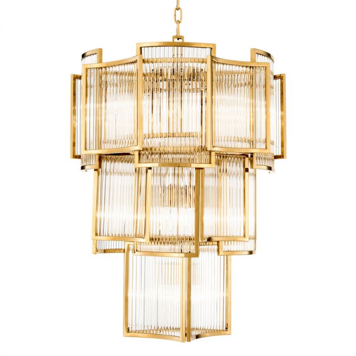 Vero Art Deco Glass Chandelier 23"W