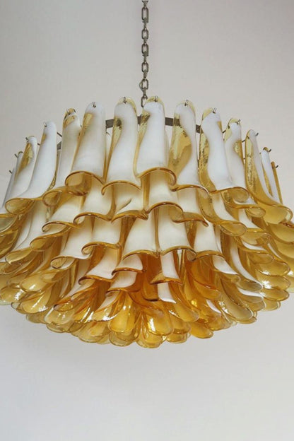 Amber Art Glass Petal Chandelier - view 12 | everlamps