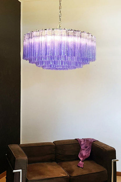 Italian Modernist Purple Art Glass Tube Chandelier - view 9 | everlamps