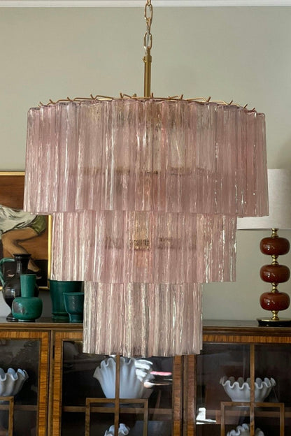 Art light pink glass tube chandelier - view 10 | everlamps
