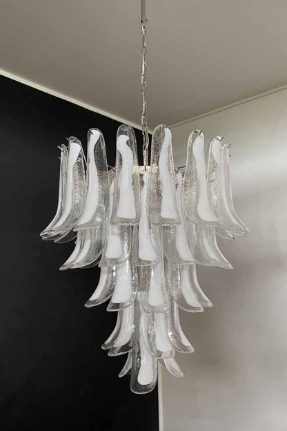 Clear Art Glass Petal Chandelier - view 10 | everlamps