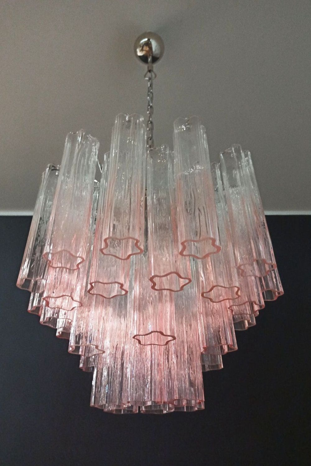 Pink Gradient Art Glass Tube Chandelier - view 7 | everlamps