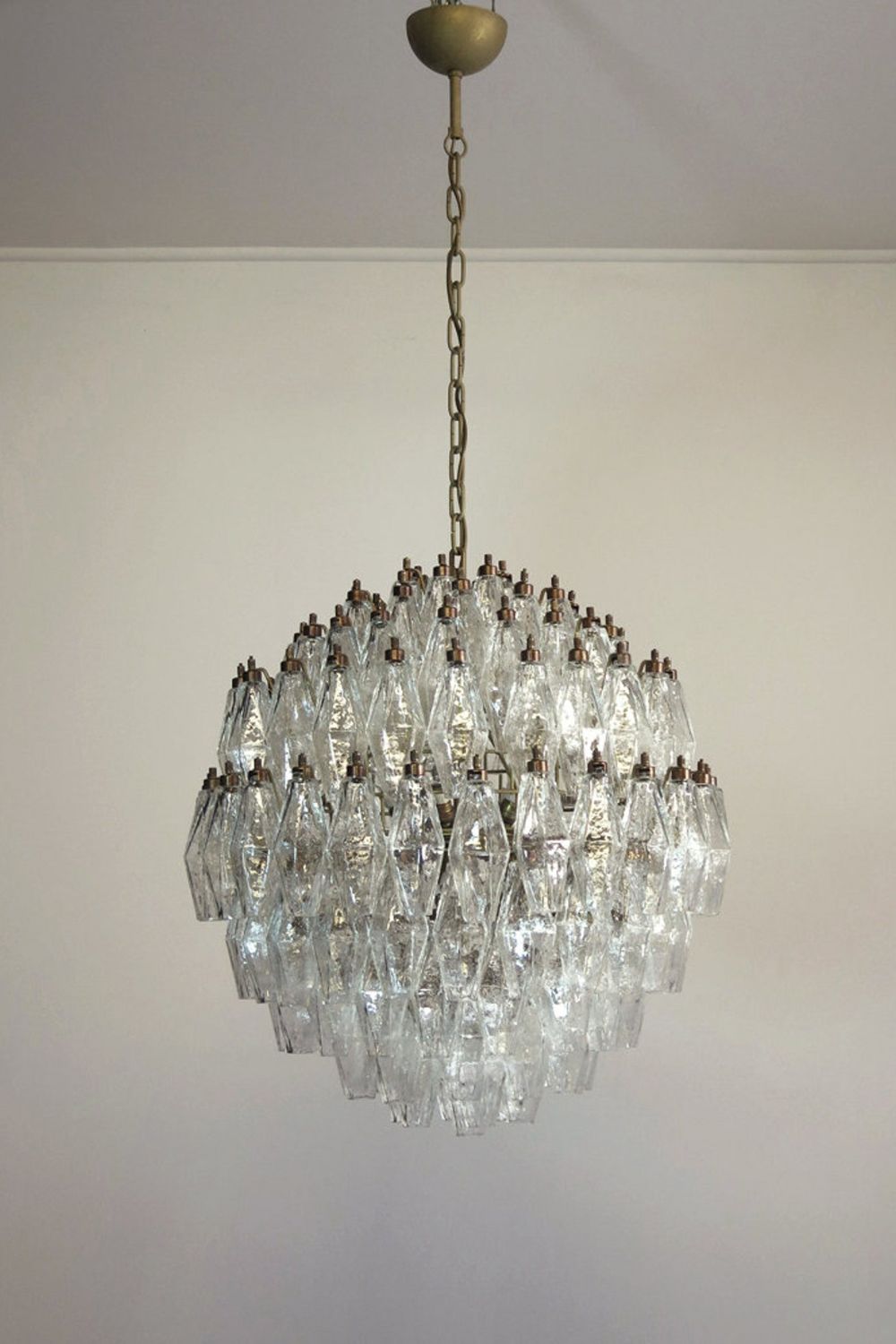 spherical Clear Art Polyhedron Glass Chandelier - view 2 | everlamps