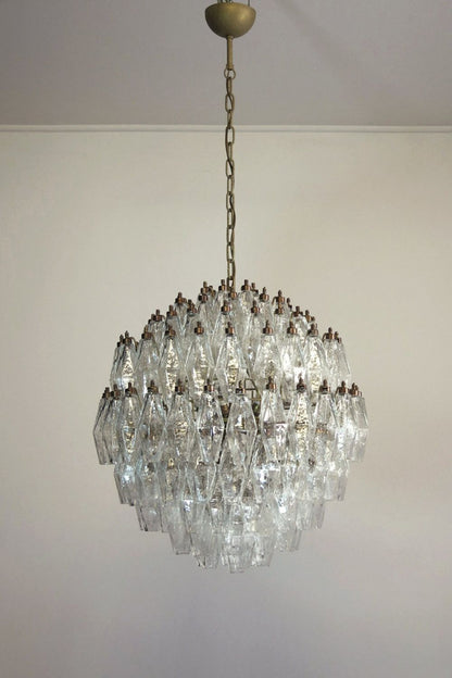 spherical Clear Art Polyhedron Glass Chandelier - view 2 | everlamps