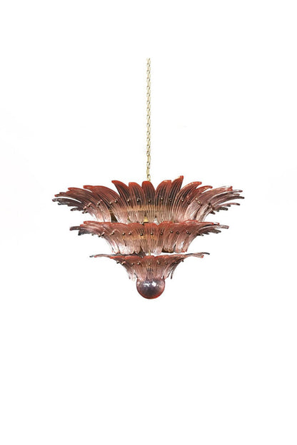 Art Vintage Palm Pink Triple Glass Chandelier | everlamps