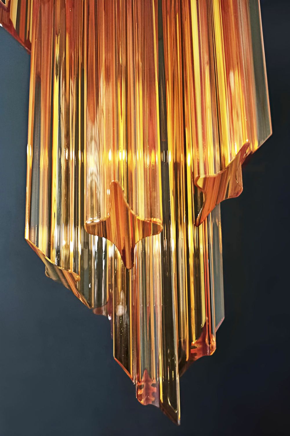 Amber Murano Glass Prism Spiral Chandelier - view 8 | everlamps