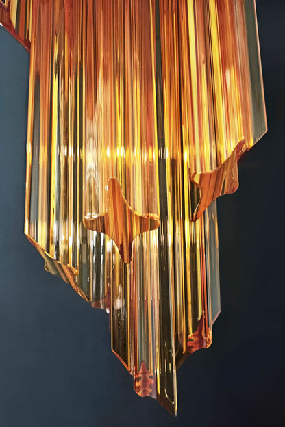 Amber Murano Glass Prism Spiral Chandelier - view 8 | everlamps