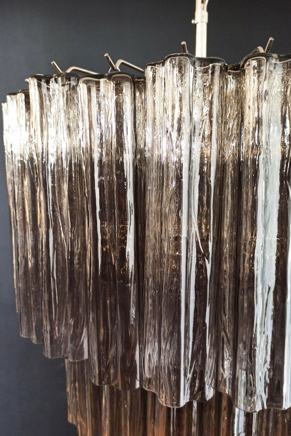 Art Smoked Glass Tube Chandelier - view 13 | everlamps