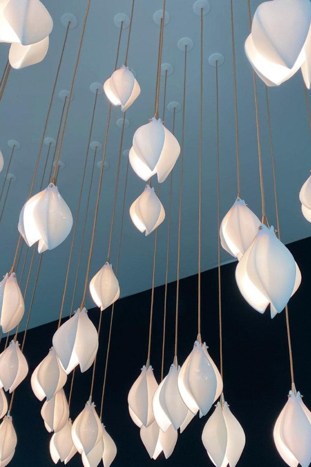Gold Stem Ceramic Flower Chandelier - view 11 | everlamps