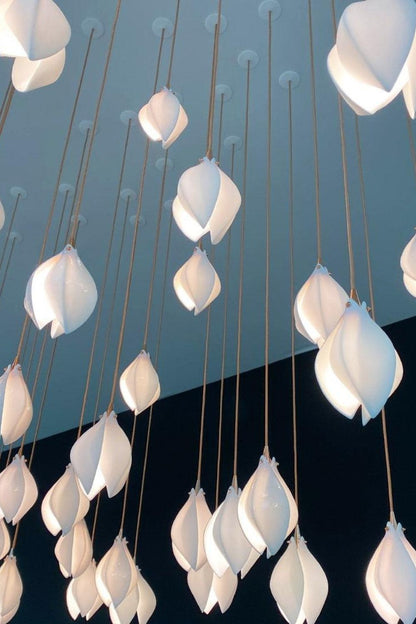 Gold Stem Ceramic Flower Chandelier - view 11 | everlamps