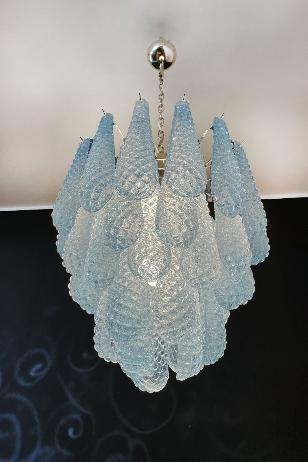 Vintage Italian Blue Art Teardrop Chandelier - view 14 | everlamps