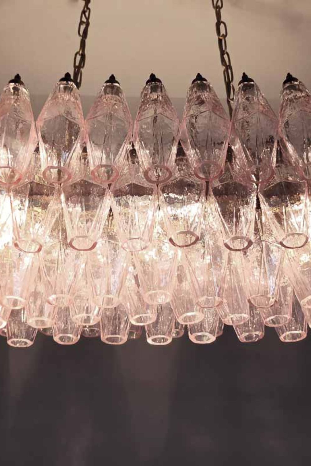 Art Poliedri Pink Glass Chandelier - view 12 | everlamps