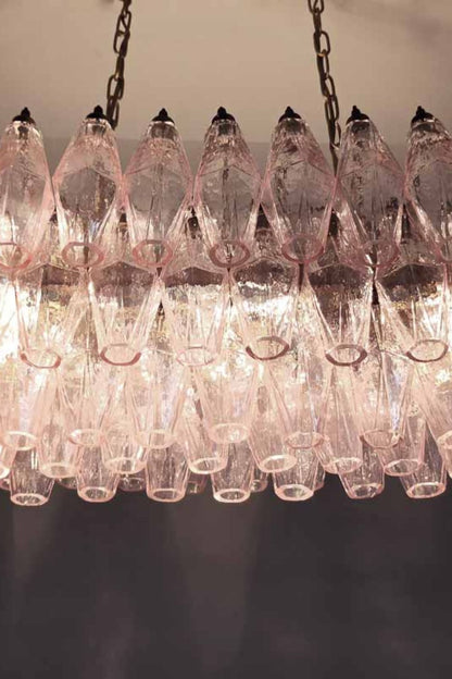 Art Poliedri Pink Glass Chandelier - view 12 | everlamps