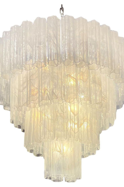 Art clear glass tiered chandelier - view 16 | everlamps