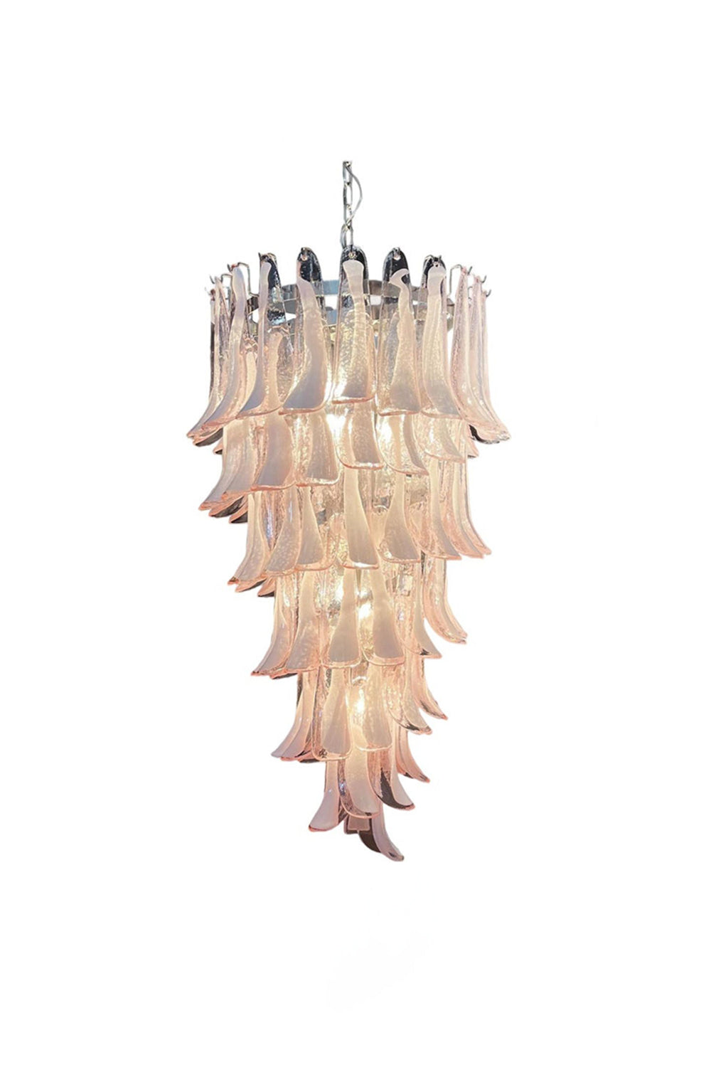 Italian Vintage Pink Spiral Art Chandelier | everlamps