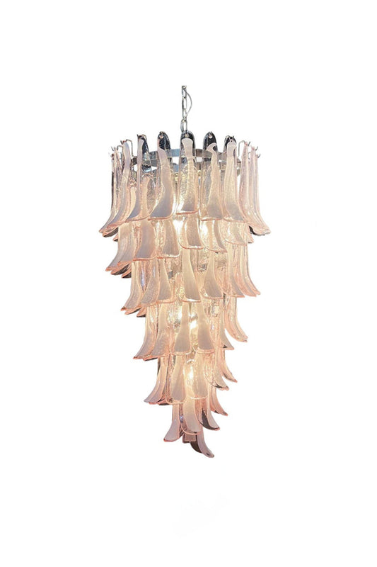 Italian Vintage Pink Spiral Art Chandelier | everlamps