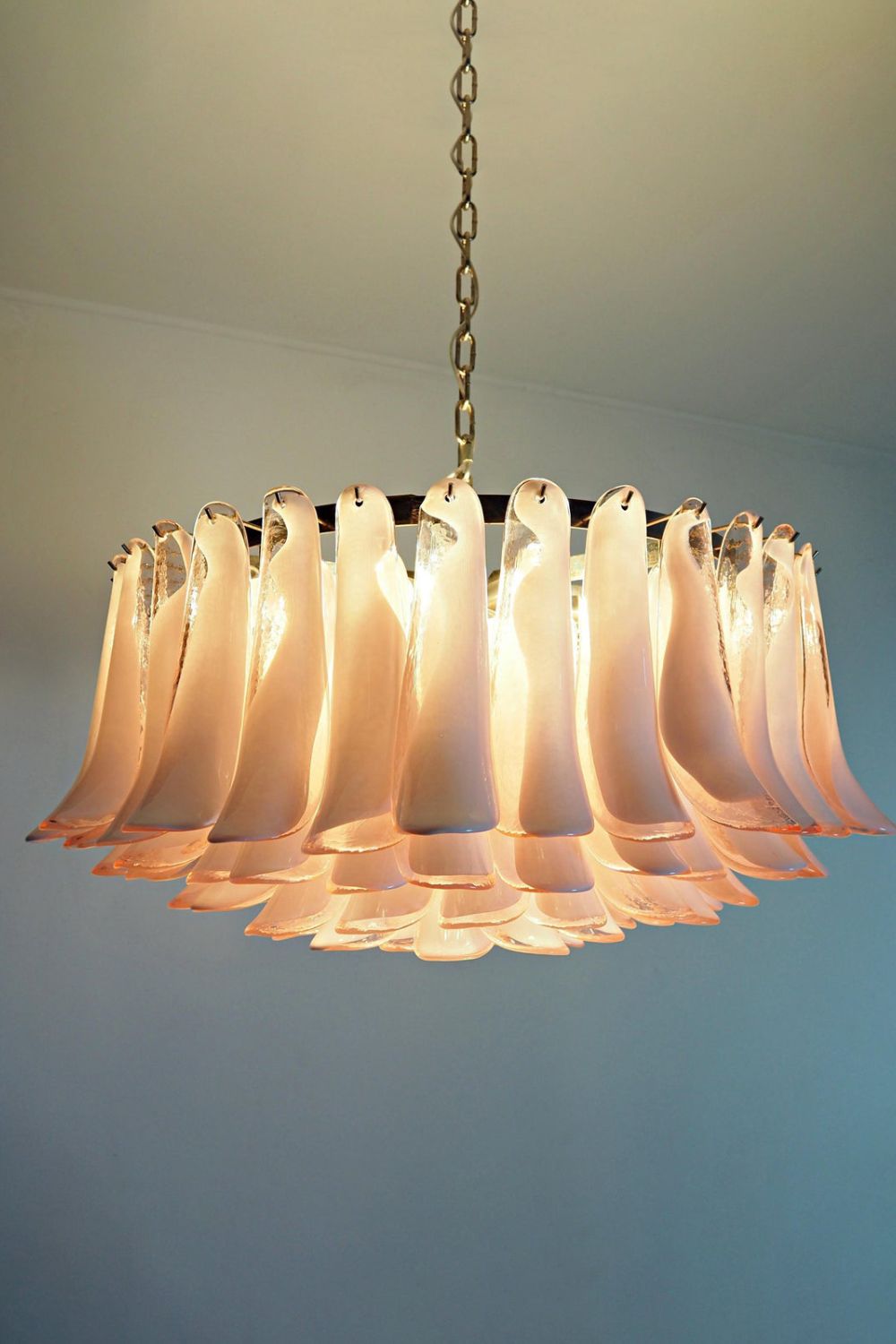 1990s Italian Art Pink Flower Chandelier - view 10 | everlamps
