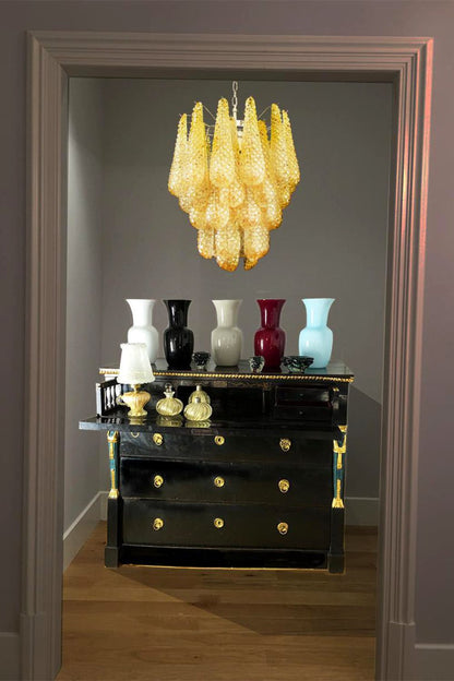Art Handcrafted Golden Glass Chandelier - view 2 | everlamps