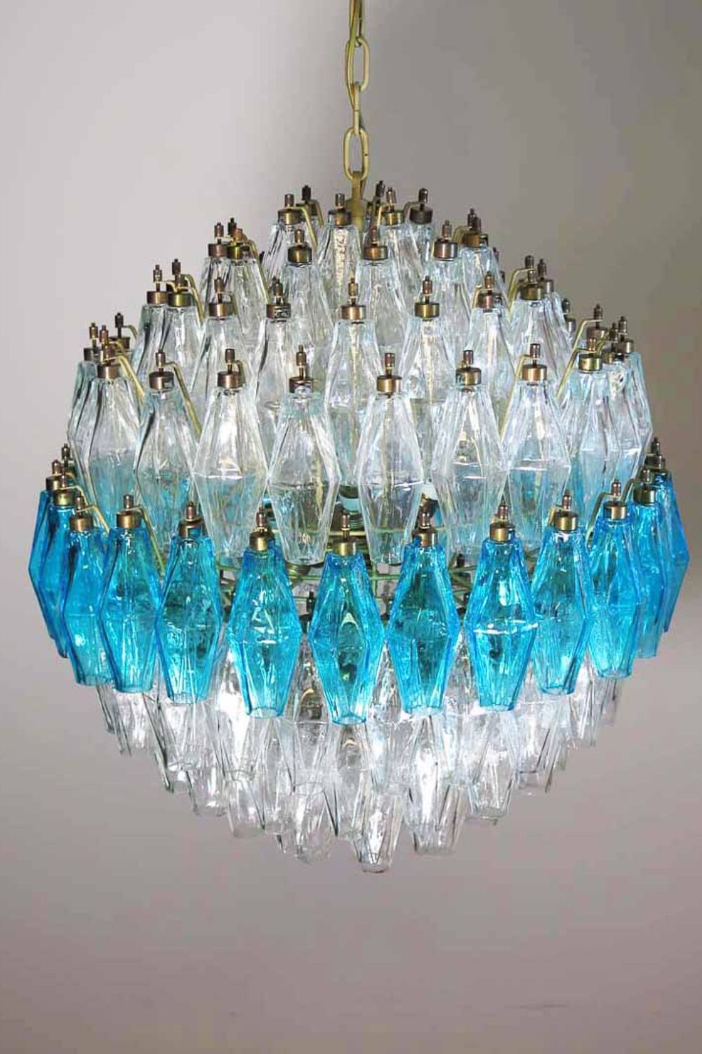 Blue and clear Art glass spherical chandelier - view 10 | everlamps
