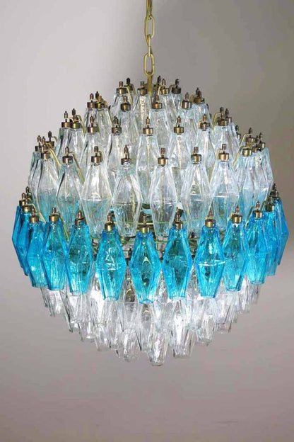 Blue and clear Art glass spherical chandelier - view 10 | everlamps