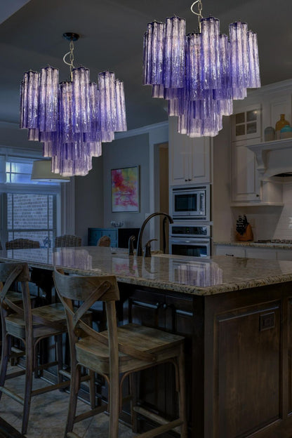 Amethyst Art Glass Pendant Chandelier - view 8 | everlamps
