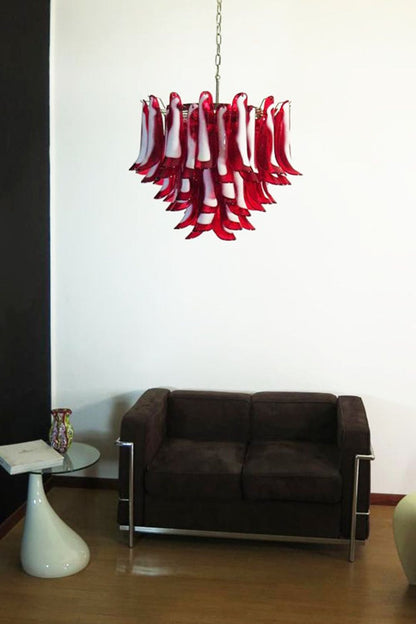 Red Art Glass Petal Chandelier - view 6 | everlamps
