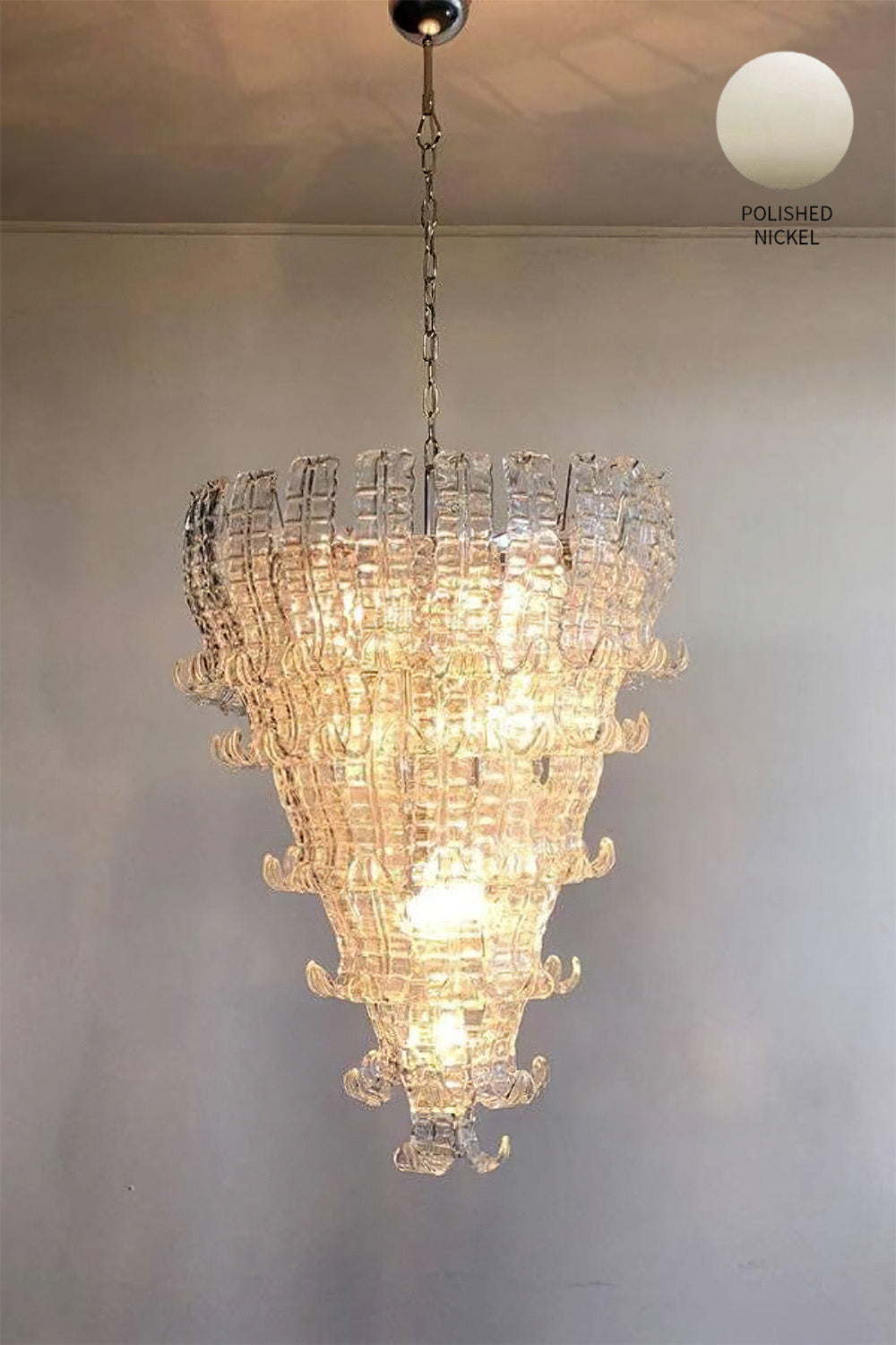 Grand Art Felci Leaf Glass Chandelier - view 11 | everlamps