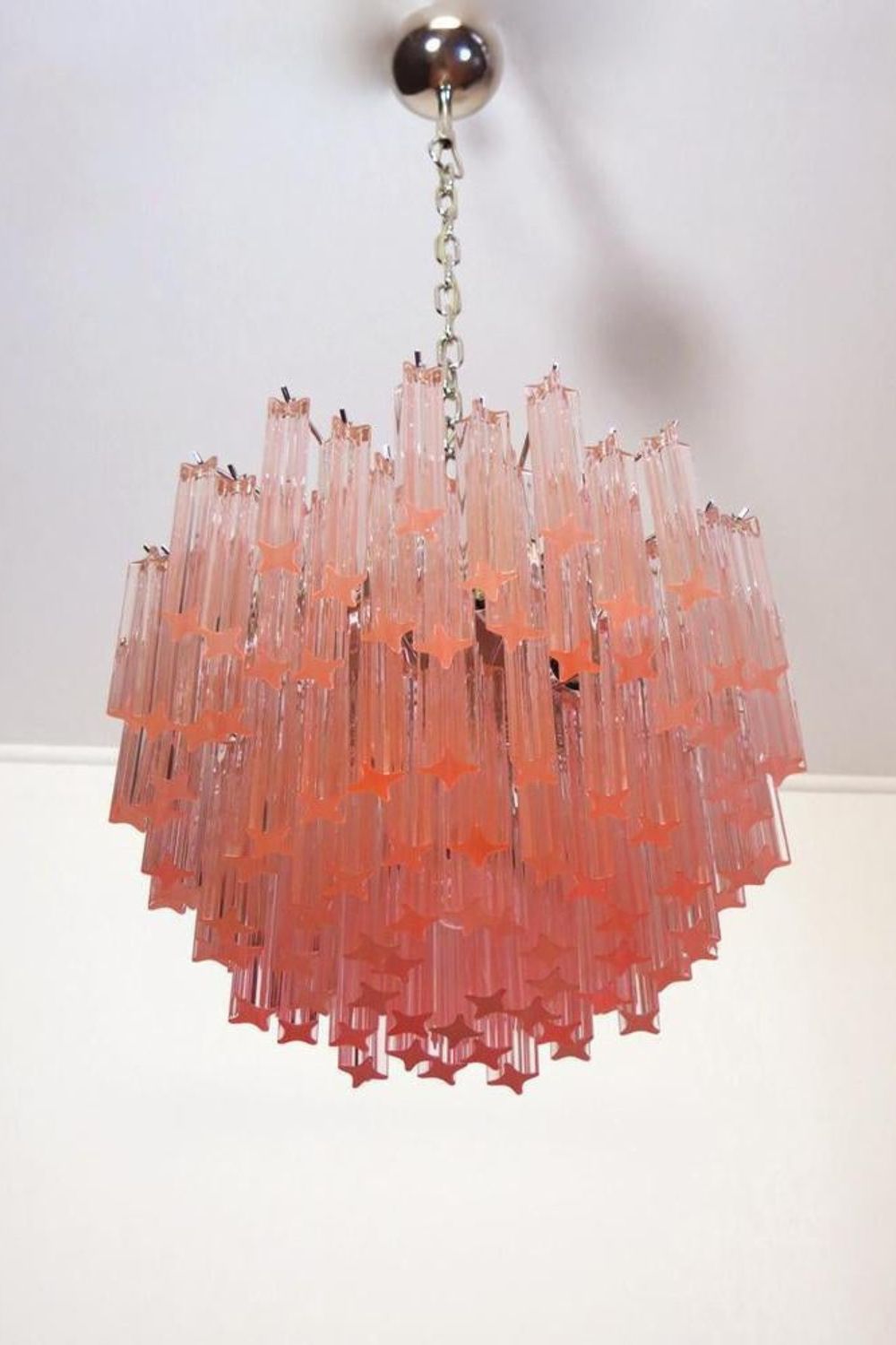 Venetian Pink Crystal Tube Art Chandelier - view 4 | everlamps