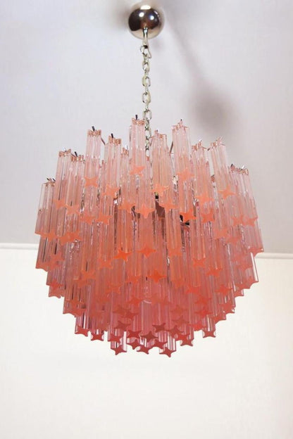 Venetian Pink Crystal Tube Art Chandelier - view 4 | everlamps