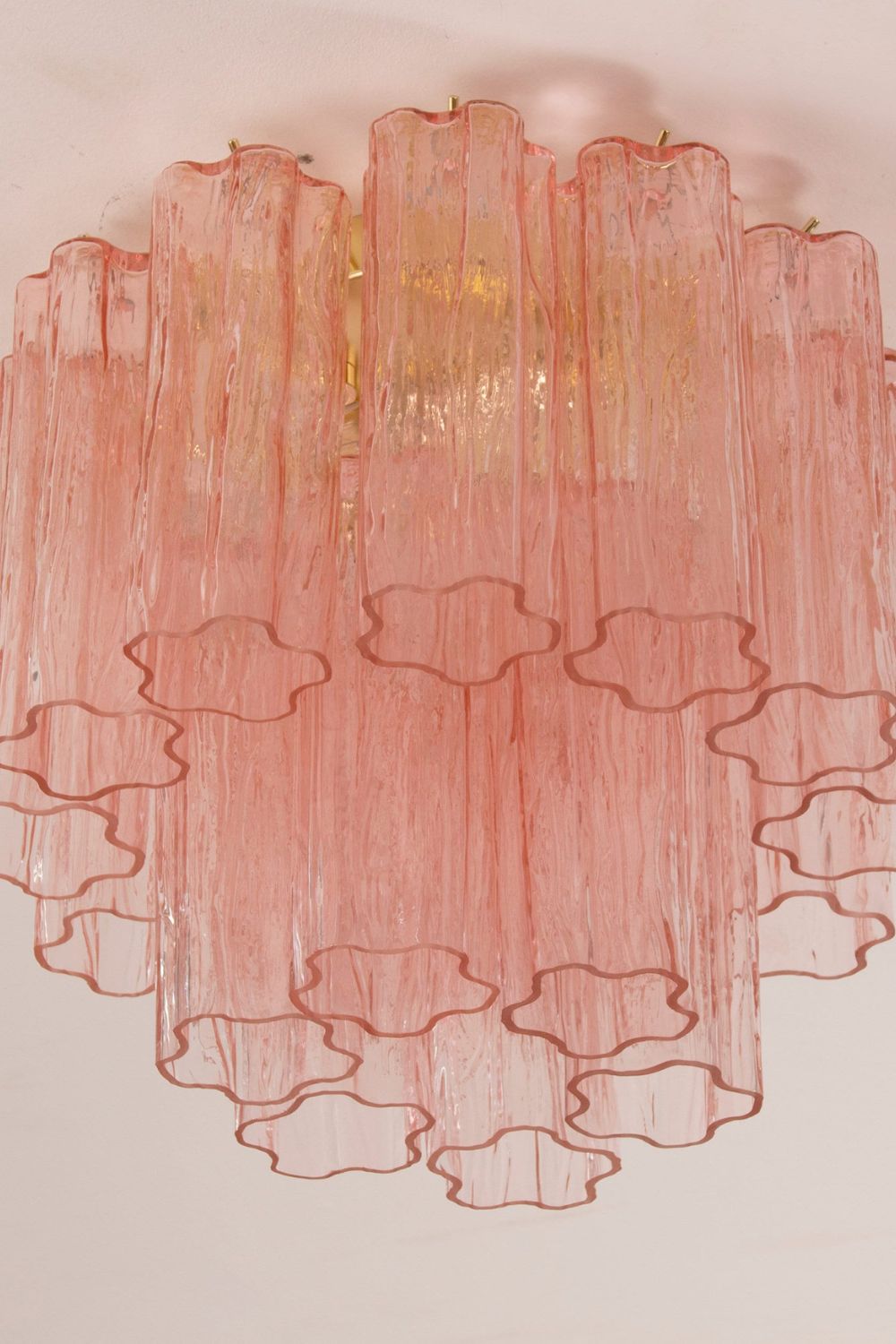 Vintage Pink Murano Tronchi Glass Ceiling Light - view 11 | everlamps