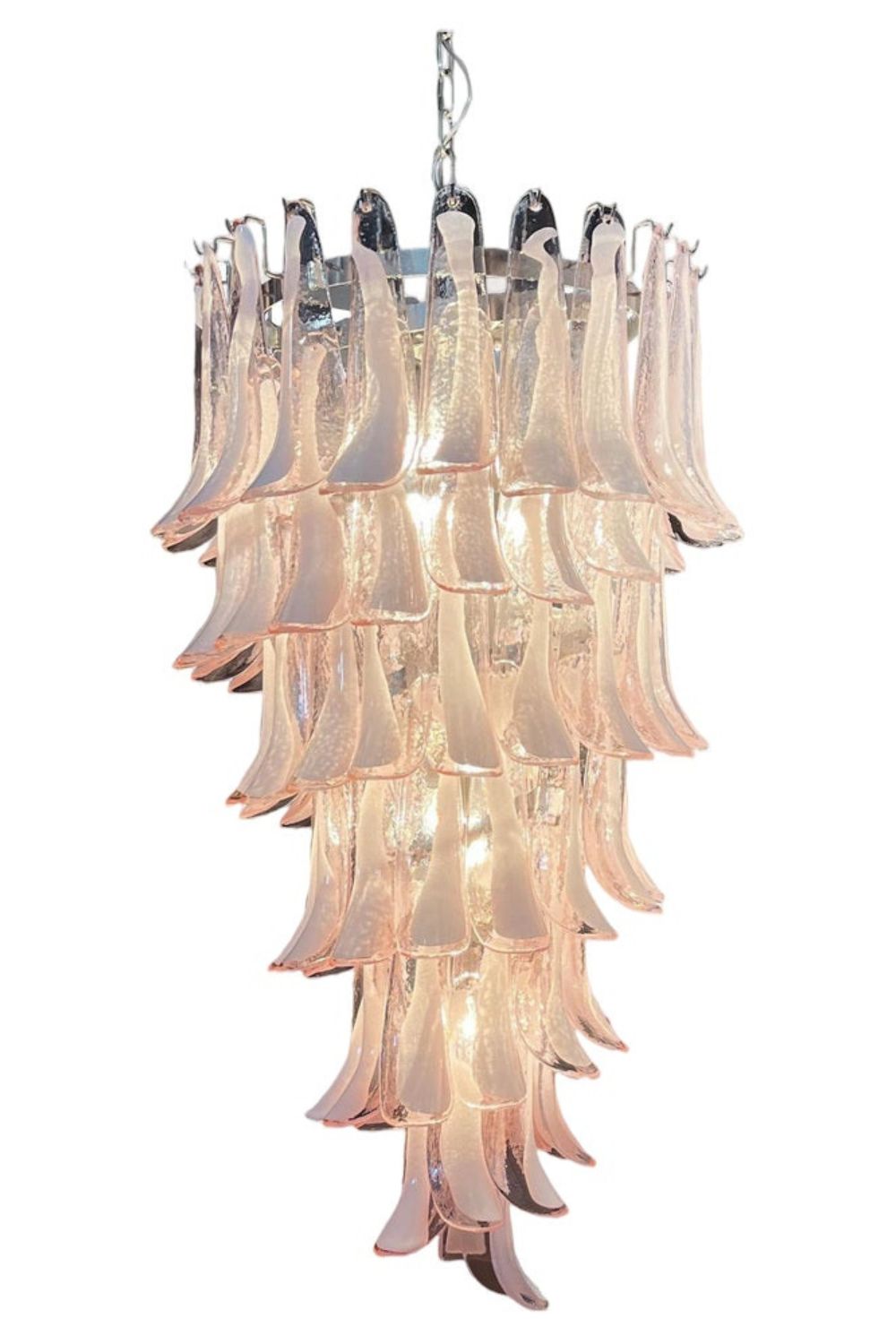 Italian Vintage Pink Spiral Art Chandelier - view 12 | everlamps